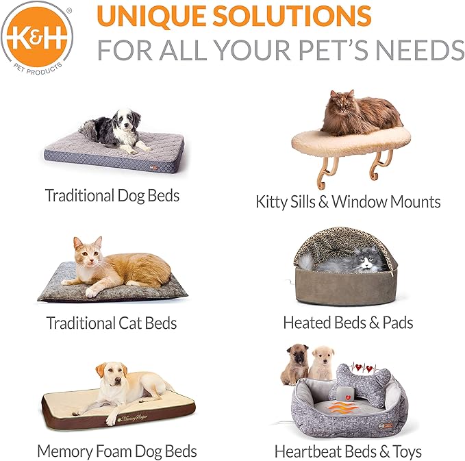 K&H Pet Products Self-Warming Lounge Sleeper Cat Bed, Soft Comfortable Self Heating Pet Bed, No Electric Needed to Keep Pets Warm, Also For Small Dogs, Machine Washable - Small 20 X 16in Sage/Tan