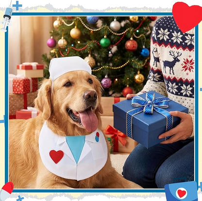 Hillban Dog Doctor Costume Pet Doctor Nurse Cosplay Costume for Large Dogs Cats Puppy Funny Pet Costumes Cosplay Party Vet Clothing Nurse Outfit Cat Apparel Cute Uniform(XL)