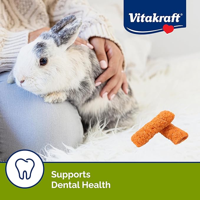 Vitakraft Slims with Carrot Small Animal Treats 1.76 oz Crunchy Baked Snacks for Rabbits Guinea Pigs Hamsters Gerbils Nutritious Light Texture with Carrot Flavor Wholesome Nourishment