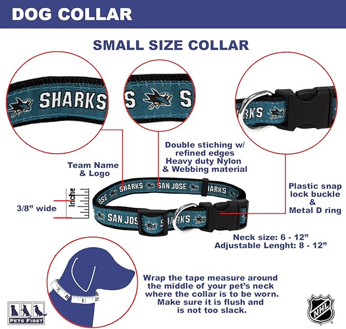 Pets First NHL Collar for Dogs & Cats. Adjustable, Cute, & Stylish! The Ultimate Hockey Fan Collar!