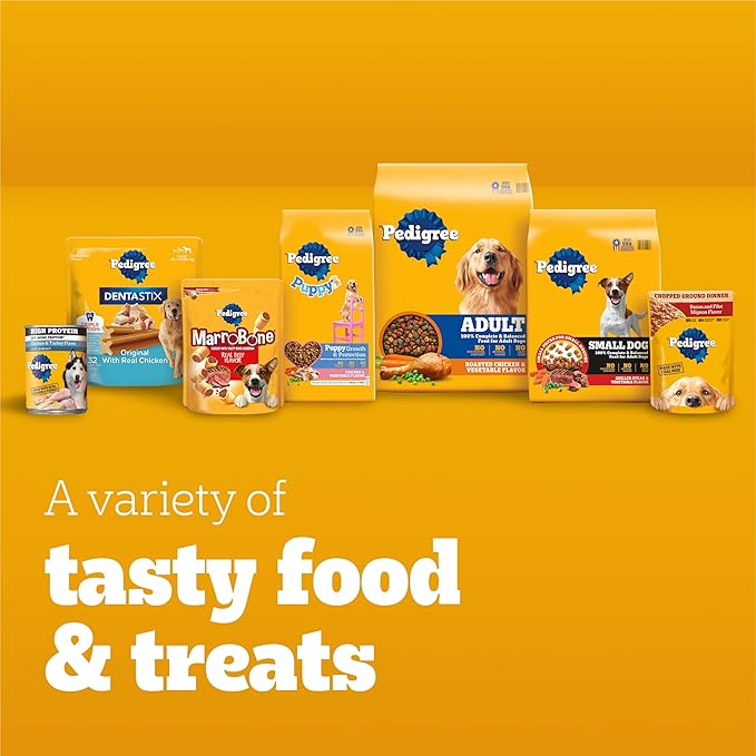 Pedigree Chopped Ground Dinner Wet Dog Food Pouches Variety Pack, 3.5 oz Pouches, 18 Count