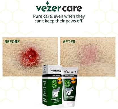 Honey Balm Ointment with Spruce Resin for Dogs, Cats & Horses, Wound Care Gel, Hot Spot Treatment for Dogs, Itchy Skin Relief, Dog and Cat Wound Care, 1.7oz, Made in Finland, Antifungal & Steroid Free