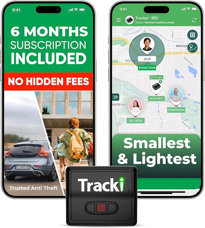Tracki GPS Tracker for Vehicles – Real-Time 4G LTE Assets & Car Tracking Device with App, Magnetic Mount, Compact Design, Worldwide Coverage – iOS & Android (Tracker 6-mo Subscription Incl.)
