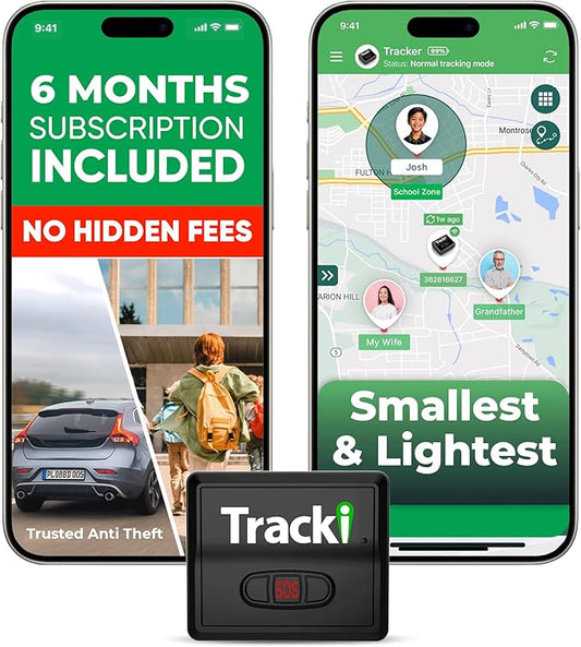 Tracki GPS Tracker for Vehicles – Real-Time 4G LTE Assets & Car Tracking Device with App, Magnetic Mount, Compact Design, Worldwide Coverage – iOS & Android (Tracker 6-mo Subscription Incl.)