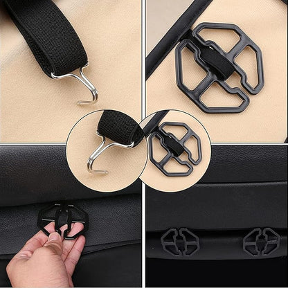 Coverado Car Seat Covers Full Set, Seat Covers for Cars, Black Car Seat Cover, Car Seat Protector, Nappa Leather Car Seat Cushion, Waterproof Car Seat Covers Front Seats and Back Fit for Most Cars