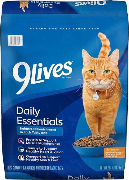 9Lives Daily Essentials Dry Cat Food, 20 Pound Bag
