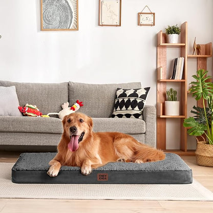 EHEYCIGA Orthopedic Medium Dog Beds for Small Dogs with Removable Washable Cover for Crate, Grey, 30x20