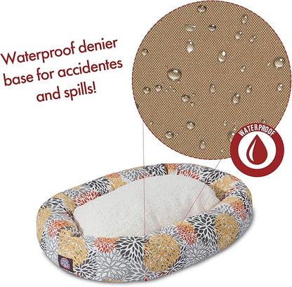 Majestic Pet 40" Citrus Blooms Sherpa Bagel Bed