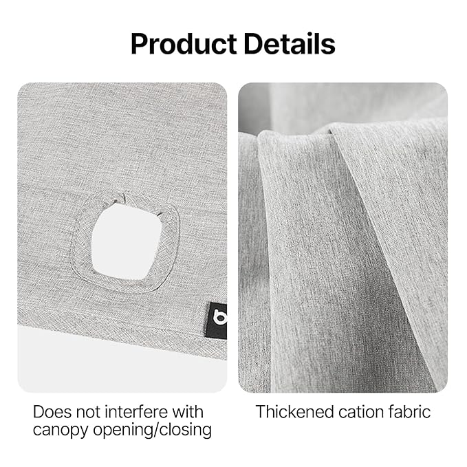 Anti-Dirt Sheet, Edge Cover for Pet Stroller, Double-Sided use, Clip Hole Design, Washable (Grey, for T3/T4/X2/X3)