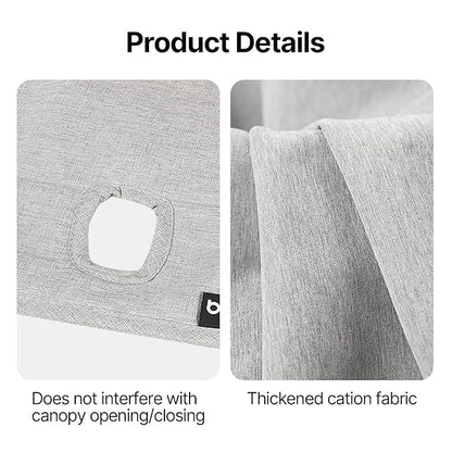 Anti-Dirt Sheet, Edge Cover for Pet Stroller, Double-Sided use, Clip Hole Design, Washable (Beige, for T3/T4/X2/X3)