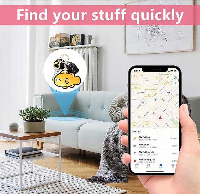 Leather Airtag Keychain Case Holder,Cute Protective Apple Air Tag Cover with Key Ring,Anti-Scratch Hidden Finder GPS Tracker Case for Wallet Keys,Bag,Pets,Backpack(Fish)