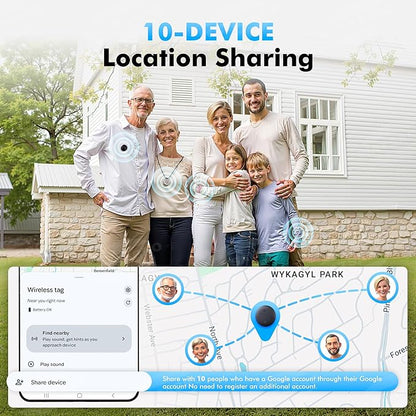 Air Tracker Tags-2 Pack for Android with Case- Bluetooth Tracker Item Finder for Key, Wallet, Luggage - Works with Google Find Hub, IP66 Waterproof, Smart Tag for Android & Samsung Phones(Black)