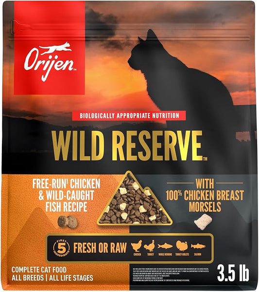 ORIJEN Wild Reserve Dry Cat Food Free-Run Chicken & Wild-Caught Fish Recipe 3.5lb Bag