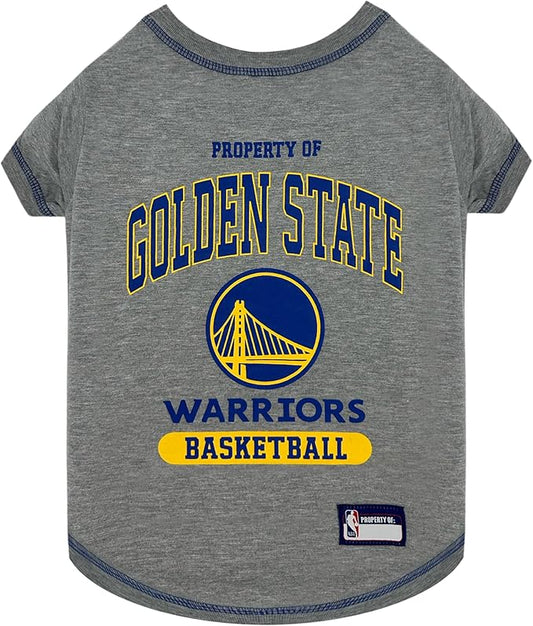 Pets First NBA Licensed Hoodies & T-shirt for Dogs & Cats, Golden State Warriors, Small