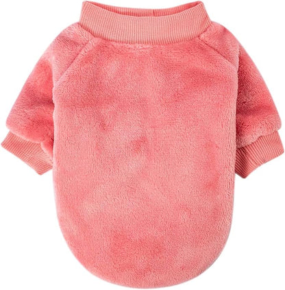 FabriCastle Dog Sweater, 2-Pack Dog Clothes, Soft and Warm Pet Jackets XXS XS for Small Dogs Girl & Cats, Winter Pet Apparel Costumes, Puppy Outfits (Pink,Light Purple, X-Small)
