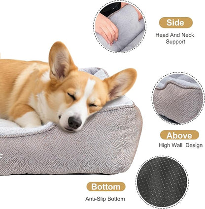 JOYELF Rectangle Dog Bed Calming Pet Bed, Anti Anxiety Cat Bed & Sofa, Cute Plush Pet Bed for Small Dog and Cat- Small(Upgraded Version)