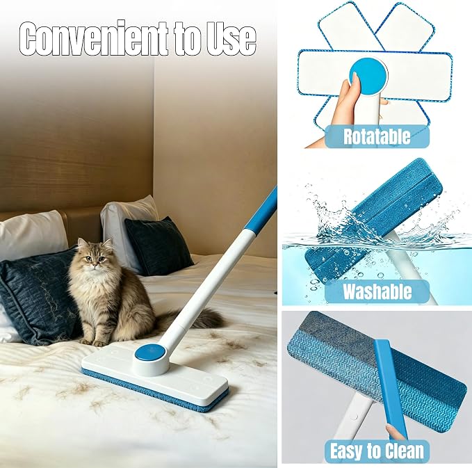 Pet Cat Hair Remover for Furniture Couch, Reusable Pet Hair Remover Brush | Upgraded 3 in 1 Pet Fur Hair Removal Remover Cleaner
