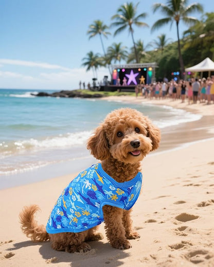 PET SHOW 4 Pack Dog Hawaiian Shirts for Small Doggies UPF 50+ UV Sun Protection Summer Cool Clothes Tank Top Floral Puppy Kitten Cats T-Shirts Pet Holiday Party Sleeveless Vest Boy Girl(X-Small)