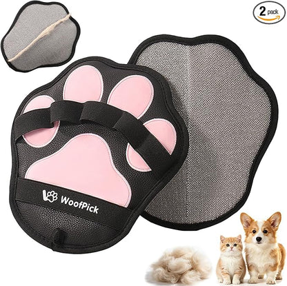 2 Pack Thickened Electrostatic Pet Hair Removal Gloves, Reusable Dogs & Cats Hair Remover, Gentle Lint Remover Glove for Furniture, Couch, Clothes, Car Seat | easy to remove cats or dogs hair from clothes, carpet, couch, car seat; newly Upgrade Thicken...