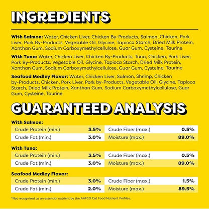 Temptations Creamy Puree Squeezable Lickable Cat Treats, Wet Cat Treats with Tuna, Salmon, and Seafood Medley Variety Pack, 0.42 oz. Tubes, 24 Count