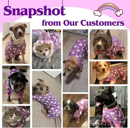 KYEESE Dog Pajamas Velvet Dog Pajamas Medium Sized Dogs Soft Dogs Clothes Pjs with Unicorn Pattern Stretchy Pet Jammies Coat Comfy Pet Onesie Costume, 2X-Large
