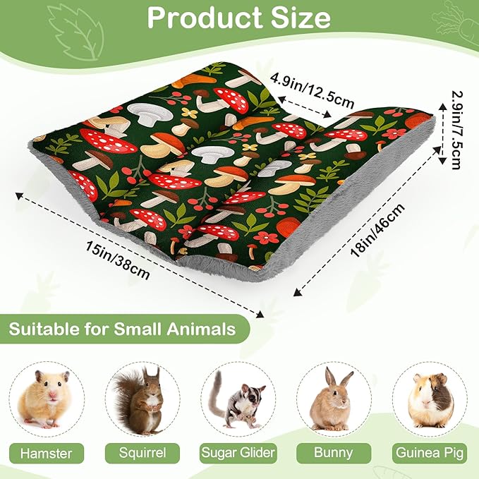 Rabbit Bed 18"X15"Thickened and Soft Bunny Bed Washable Cuddle Cushion Plush Mat Double-Sided Plush Small Pet Flop Mat Cotton Pillow for Rabbit