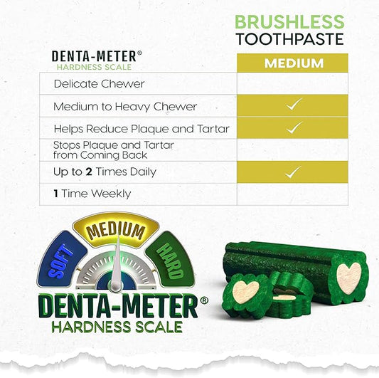 Ark Naturals Brushless Toothpaste – Medium Breeds, 54oz Bag – Dog Dental Chew with Toothpaste Center – Freshen Breath and Reduce Plaque & Tartar with Dental Chews for Dogs
