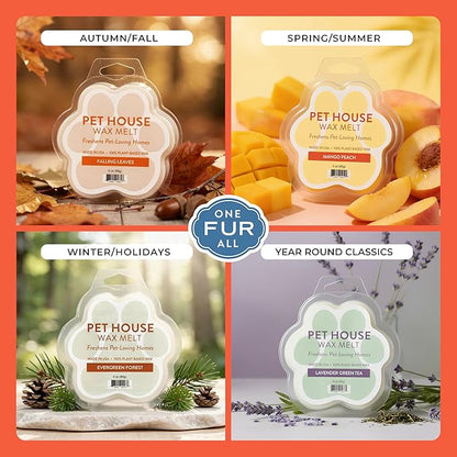 Pet House Wax Melts Mango Peach Spring Scented Wax Melts for Warmer- Long-Lasting Plant Based Air Freshener for Pet Odor Pack of 2