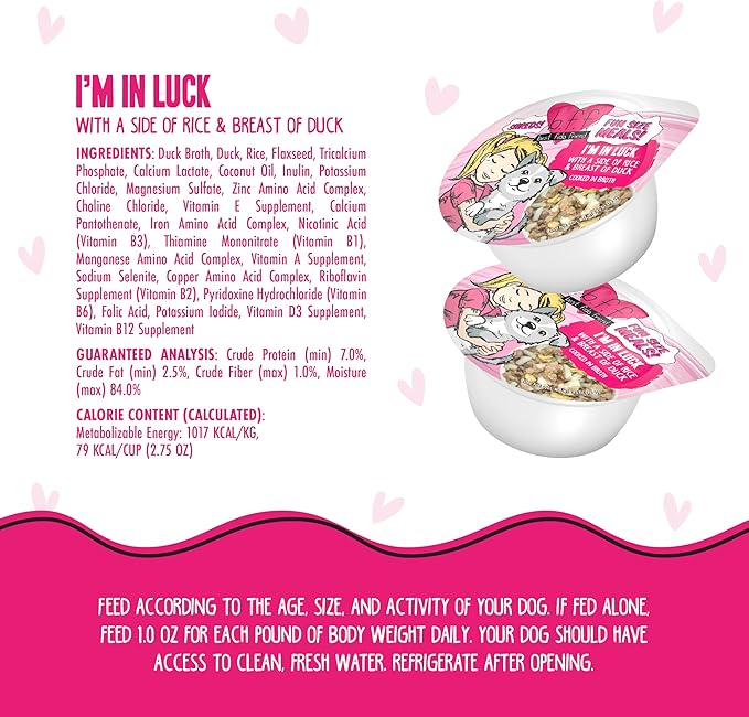 Weruva Best Fido Friend Fun Size Meals for Dogs, Im in Luck, 2.75oz Cup, Pack of 12