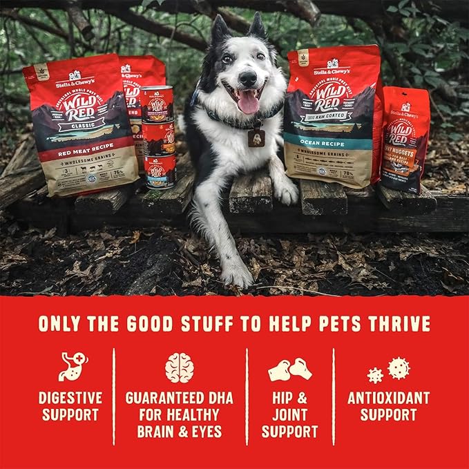Stella & Chewy's Wild Red Dry Dog Food Raw Coated High Protein Wholesome Grains Puppy Prairie Recipe, 3.5 lb. Bag