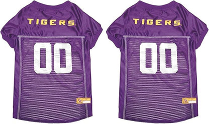 NCAA College Louisiana State University Tigers Mesh Jersey for Dogs & Cats, Small. Licensed Big Dog Jersey with Your Favorite Football/Basketball College Team (Pack of 2)