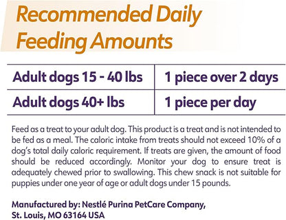 DentaLife Plus Immune Support Treats for Large Dogs 40 lbs. and Over, Supports Clean Teeth and Fresh Breath, Chicken, Apple & Blueberry Flavor - 19 ct. Pouch