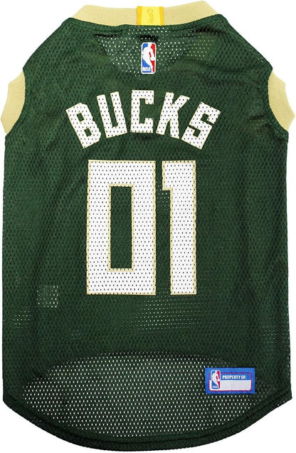 Pets First NBA MILWAUKEE BUCKS DOG Jersey, Large - Tank Top Basketball Pet Jersey