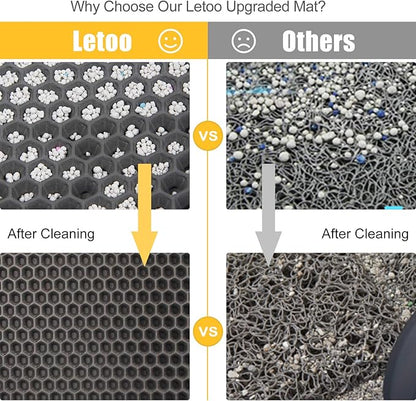 Cat Litter Mat 30" x 24" LARGE Size, Urine Proof Waterproof Sleeping Pad, Premium EVA No Phthalate, Washable Easy Clean, Trapping for Litter Box Anti Tracking Kitty Mats Gray