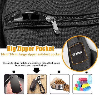 Tomkas Small Dog Sling Carrier - Zipper Pocket & Classic Strap - for 3-10 lbs Pets(Black)