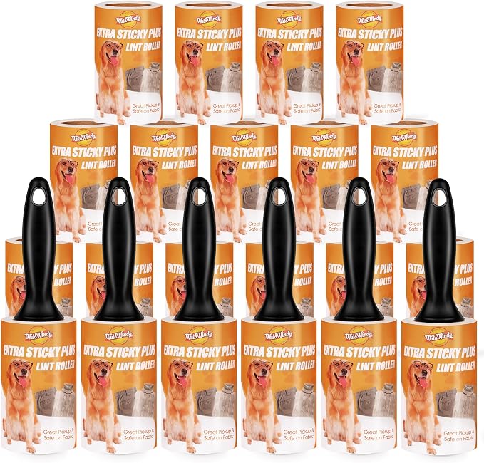 WulaWindy Extra Sticky Lint Rollers for Pet Hair, 1260 Sheets, 6 Handles | Extra-sticky lint rollers with 1260 sheets and 6 reusable handles for pet hair, lint and dust on clothes and furniture.
