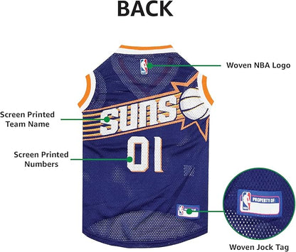NBA PHOENIX SUNS DOG Jersey, Large - Tank Top Basketball Pet Jersey