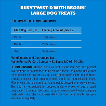 Purina Busy with Beggin’ Twist’d Adult Dog Chew Bone Treats - (Pack of 6) 2 ct. Pouches