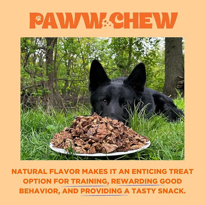 Paww Chew Beef Lung Dog Treats - 100% Natural, Single Ingredient, (2.5 Pound) Made in the USA, Dried & Dehydrated, High Protein High Value Dog Training Treats, Grain Free, Low-Odor Free for All Breeds