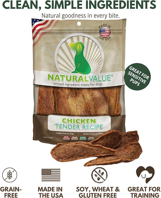 Loving Pets Natural Value All Natural Soft Chew Chicken Tenders Dog Treat, 14-Ounce