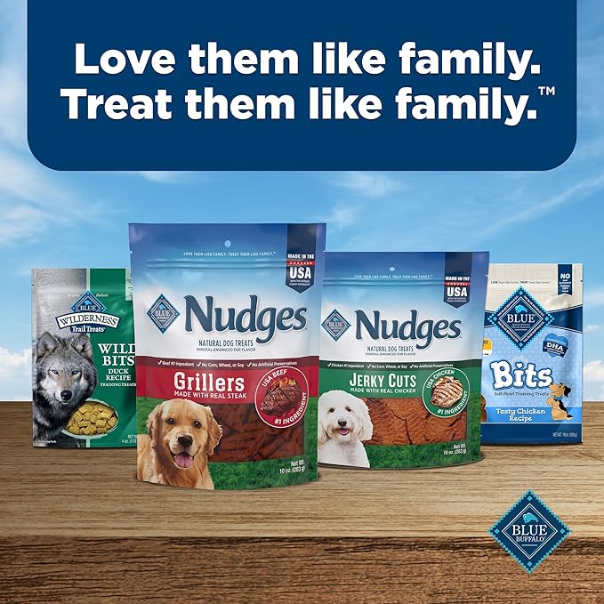 Blue Buffalo Nudges Grillers Natural Dog Treats, Beef, 16oz