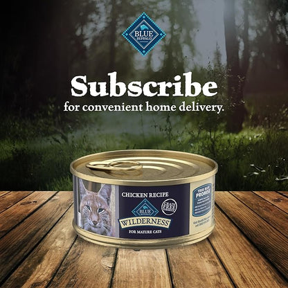 Blue Buffalo Wilderness High-Protein Grain-Free Wet Food for Adult Cats 7+,Chicken Recipe,5.5-oz.,24-Count,(Pack of 24)