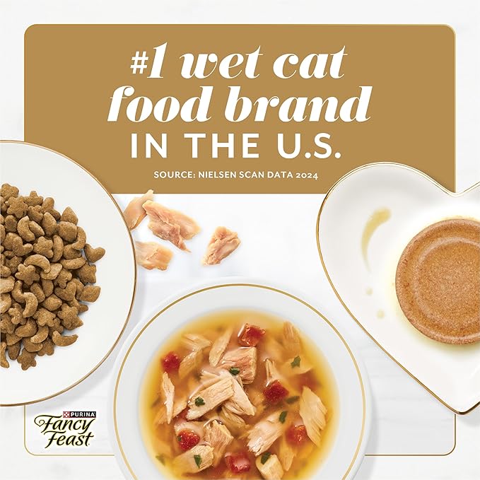 Purina Fancy Feast Layered Delights Chicken Mousse Topped with Flaked Salmon Gourmet Wet Cat Treats - 1.96 oz. (Pack of 8)