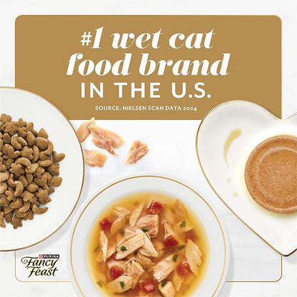 Purina Fancy Feast Layered Delights Chicken Mousse Topped with Flaked Salmon Gourmet Wet Cat Treats - 1.96 oz. (Pack of 8)