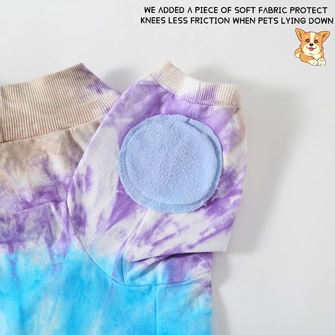 Dog Cotton Colorful Purple T-Shirts Soft and Stretchy Dog Shirt Pajamas Pets Clothes for Extra Large Dogs(2XL Purple)