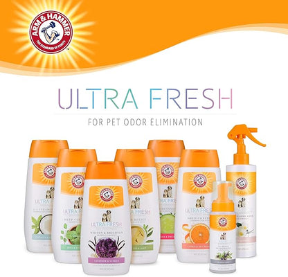 Arm & Hammer Ultra Fresh Whitening and Brightening Dog Shampoo | Baking Soda Neutralizes Bad Odors | Pet Shampoo in Calming Lavender and Vanilla Scent, 16 Fl Oz
