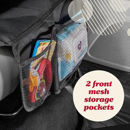 Lusso Gear Car Seat Protector - Waterproof Car Seat Cover - Non-Slip Padding & Mesh Pockets for Baby Travel Gear - Universal SUV & Vehicle Fit - Tan