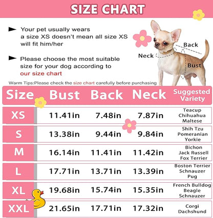 Dog Pajamas for Small Dogs Stretchy Chihuahua Clothes Summer Doggie Onesie Cute Puppy Pjs Girl Boy Pet Clothing Cat Onesie (Duck, Small)