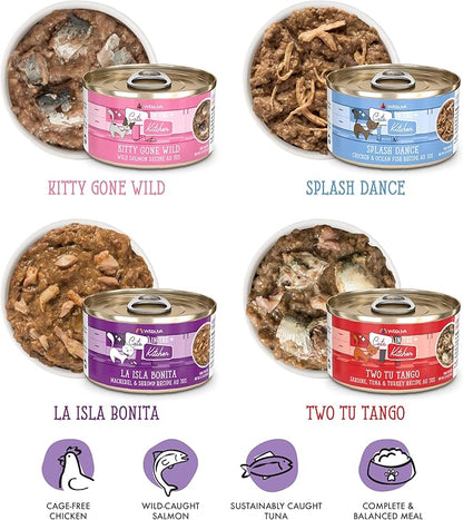 Weruva Cats in The Kitchen, The Coolsville Catch! Variety Pack, 3.2oz Can (Pack of 12)