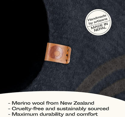 MEOWFIA Cat Cave – Premium Felt Cat Bed for Indoor Cats, Handmade Merino Wool (Slate Grey, Medium)